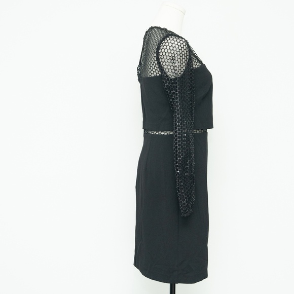 Aiden by Adrianna Papell Black Sheath Crepe Dress Size 4 - Picture 5 of 10